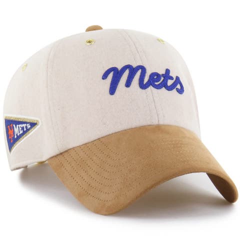 Men's '47 x Stoney Clover Lane  Natural/Tan New York Mets Script Charm Clean Up Adjustable Hat