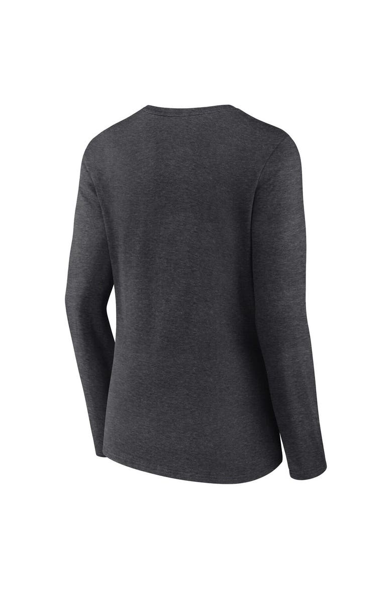 Women's Fanatics Branded Heathered Charcoal Colorado Avalanche 2022 Stanley Cup Champions Locker Room V-Neck Long Sleeve T-Shirt, Alternate, color, Heather Charcoal