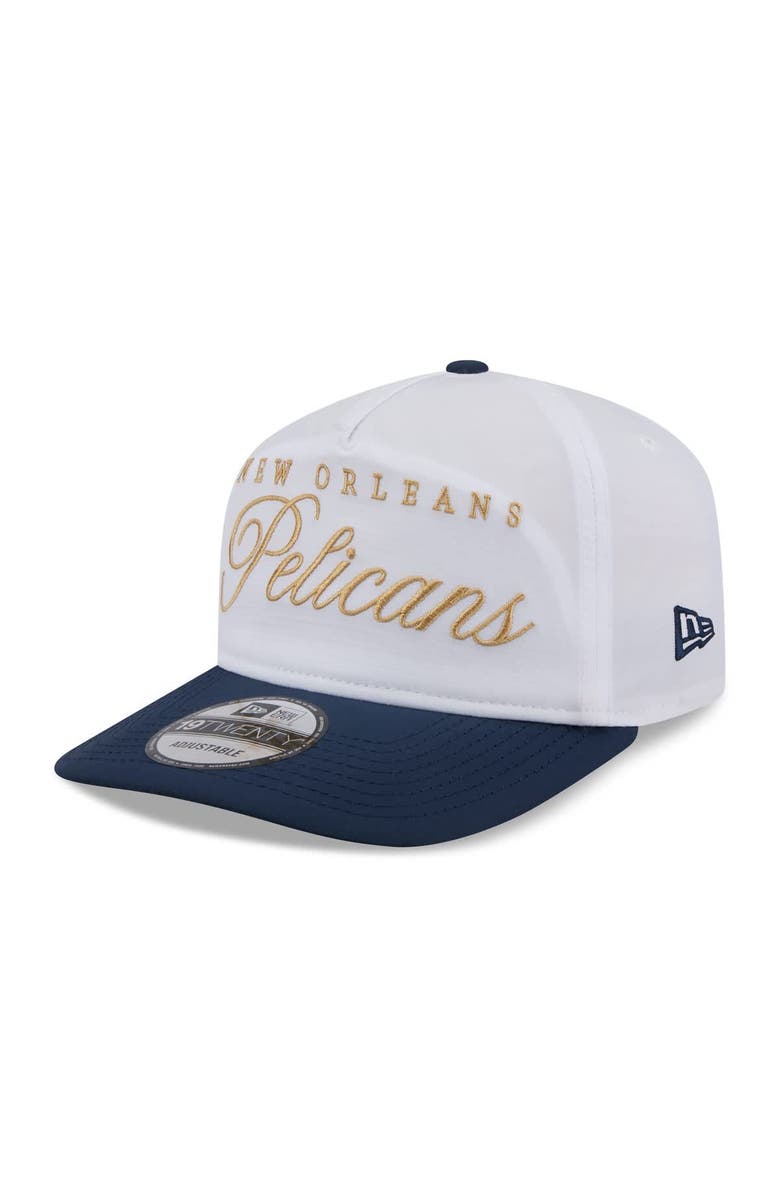 New Era Men's New Era White/Navy New Orleans Pelicans 2025 NBA Draft On-Stage Nylon 19TWENTY Adjustable Hat, Alternate, color, White