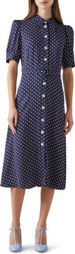 LK Bennett Valerie Spot Midi Shirtdress