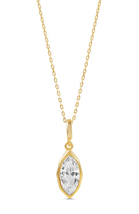 Victorian Style Marquise Pendant Necklace
