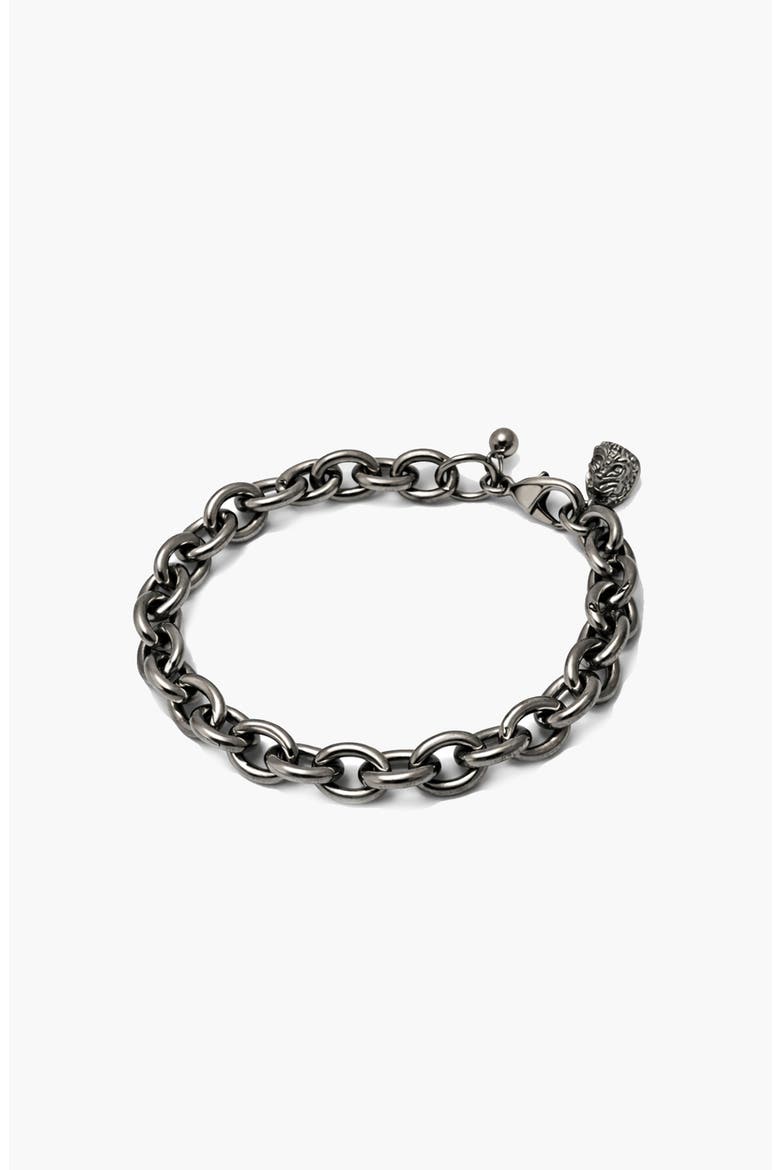 Scream Curb Bracelet in Gunmetal, Alternate, color, Black