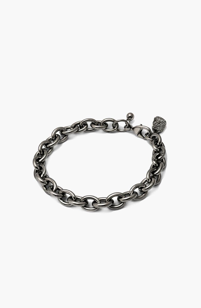 YOJ Scream Curb Bracelet in Gunmetal, Alternate, color, Black