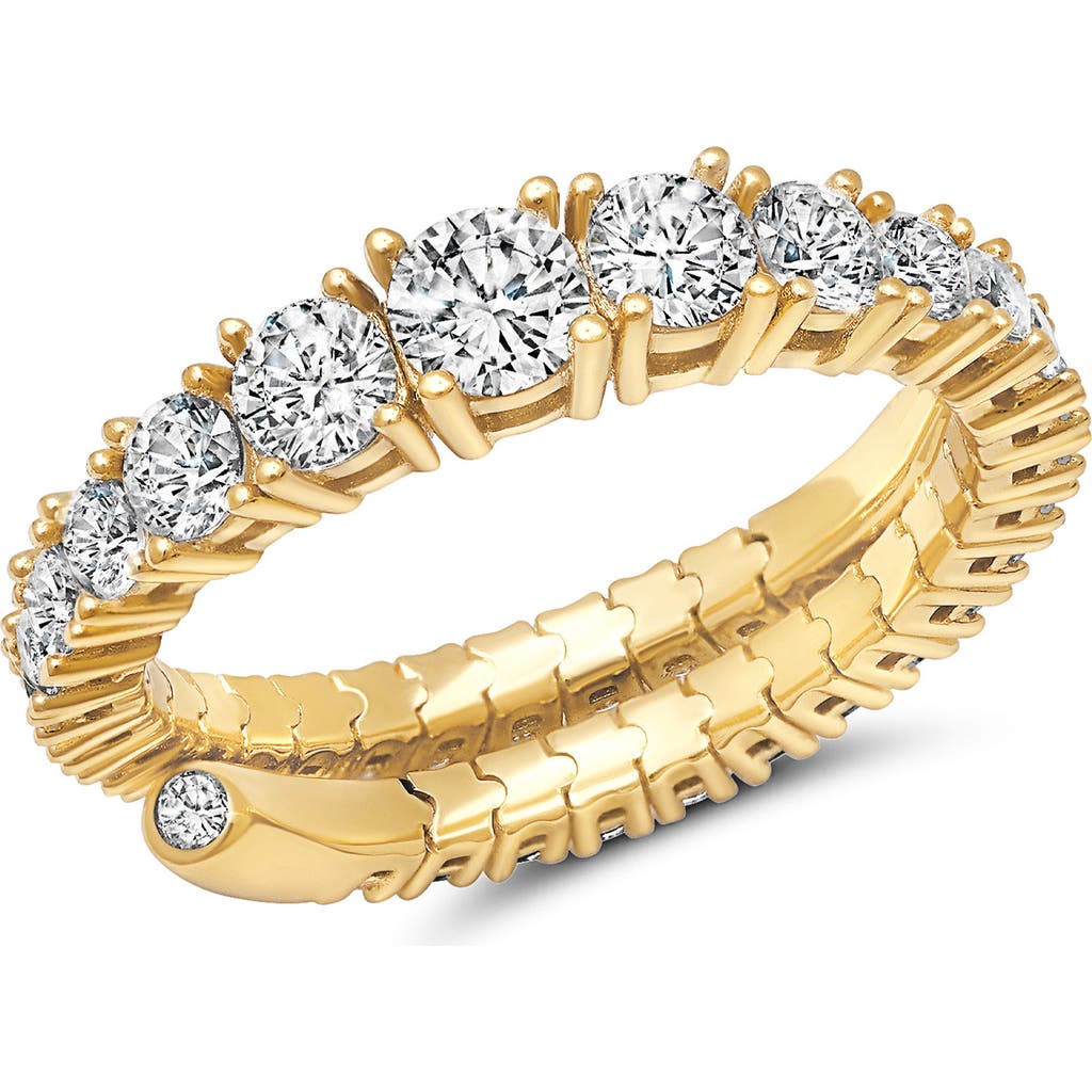 Crislu Graduated Adjustable Cubic Zirconia Ring In Gold