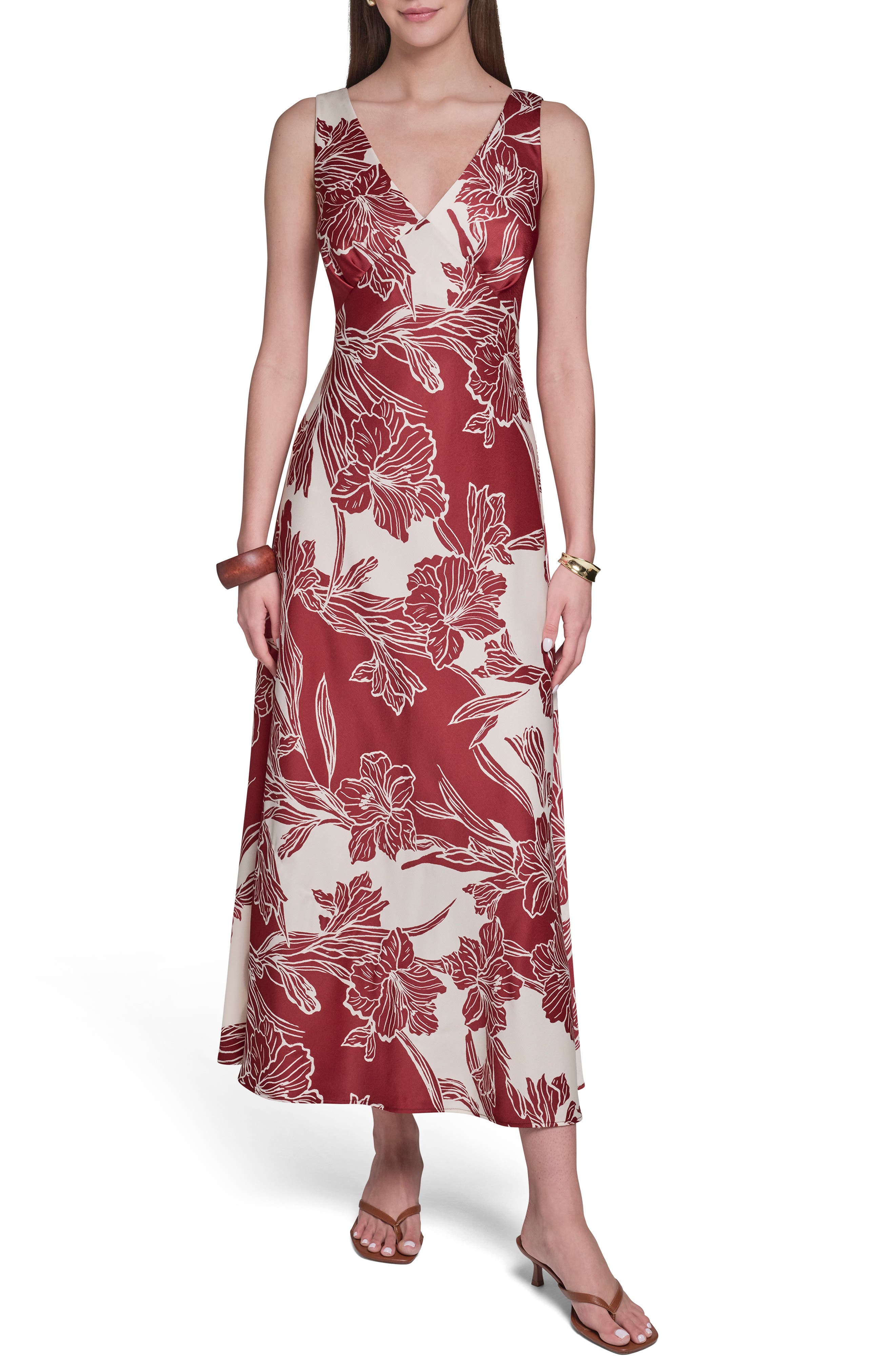Sleeveless V-Neck Mid Dress