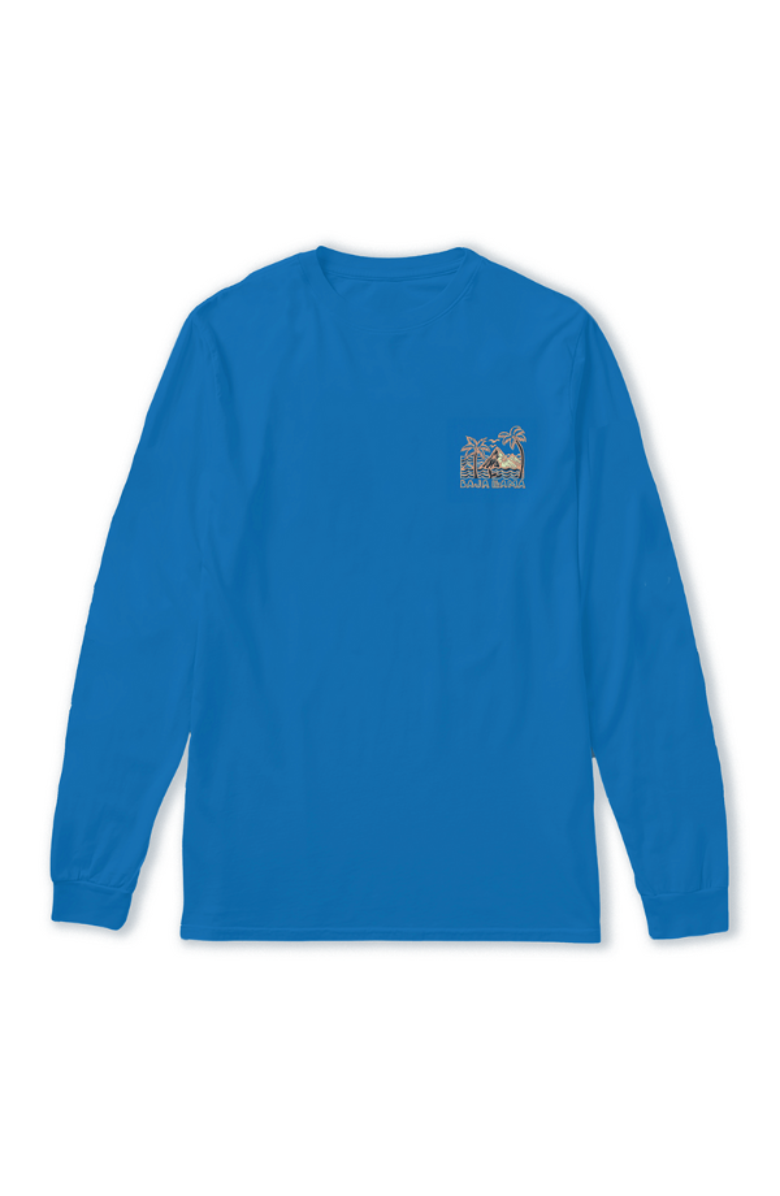 Baja Llama Wavy Dayz - Long Sleeve Primo Graphic Tee, Main, color, Blue
