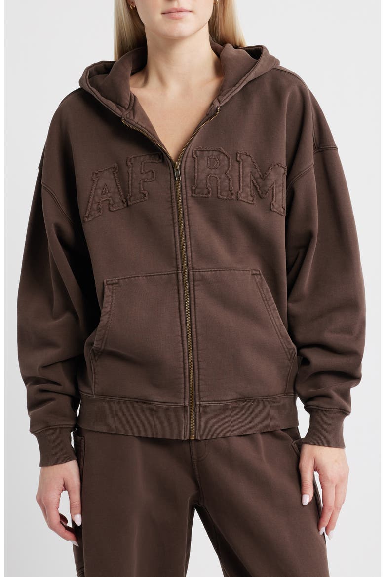 Cameron Cotton Zip Hoodie, Alternate, color, ESPRESSO