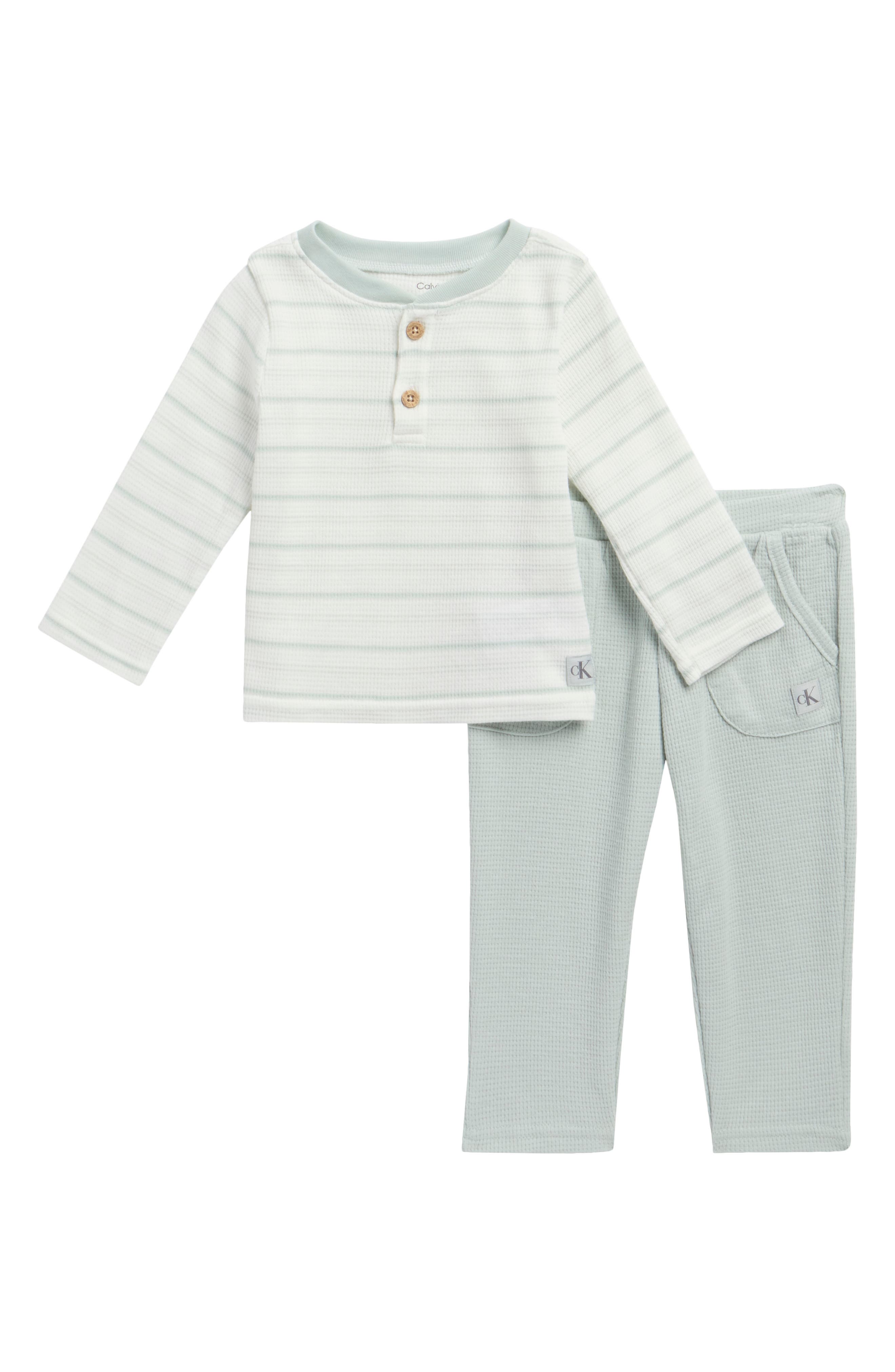 Calvin Klein Long Sleeve Henley & Knit Pants Set