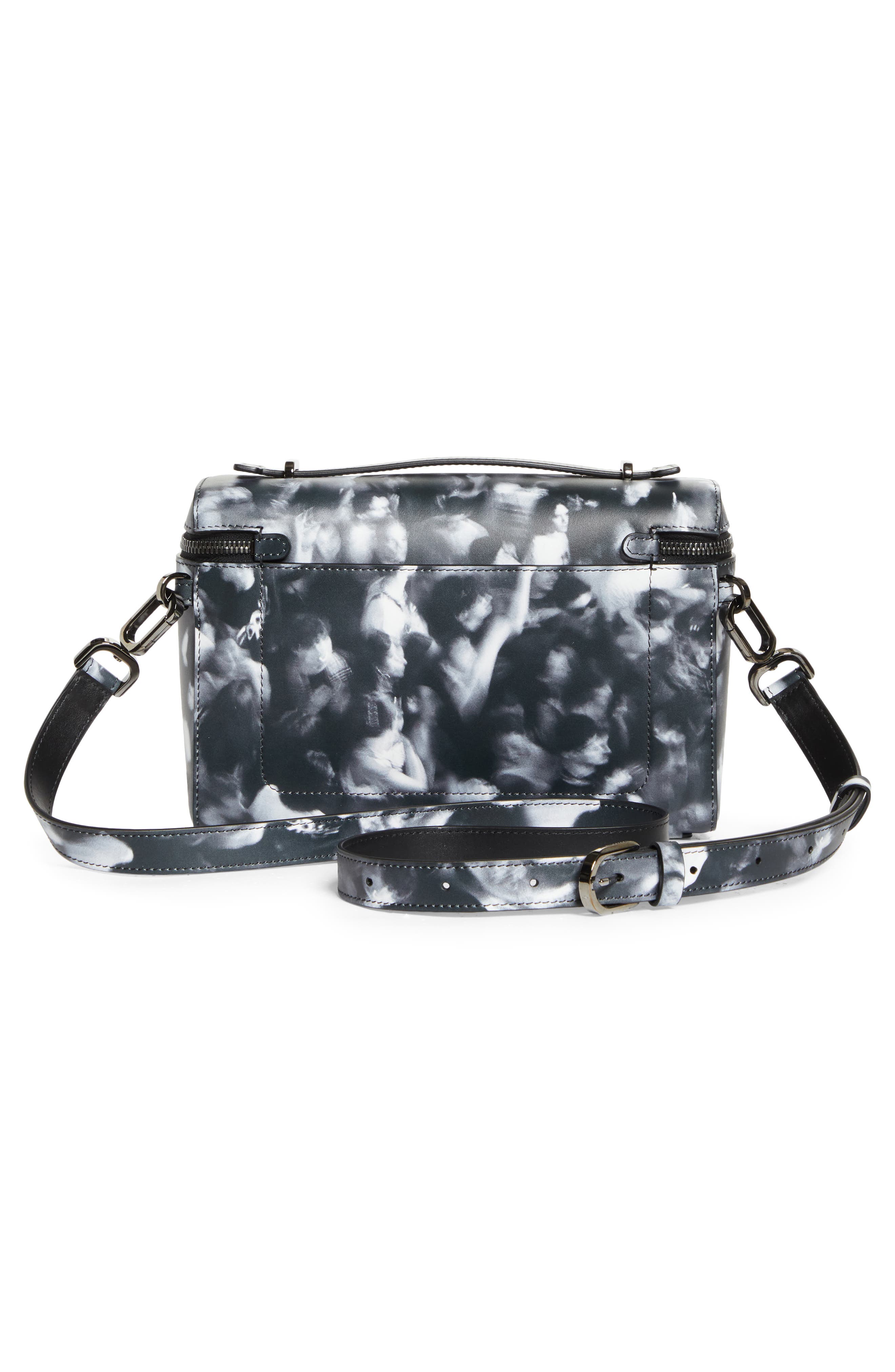 Tactical Moises Calfskin Leather Crossbody Bag, Alternate, color, BLACK WHITE