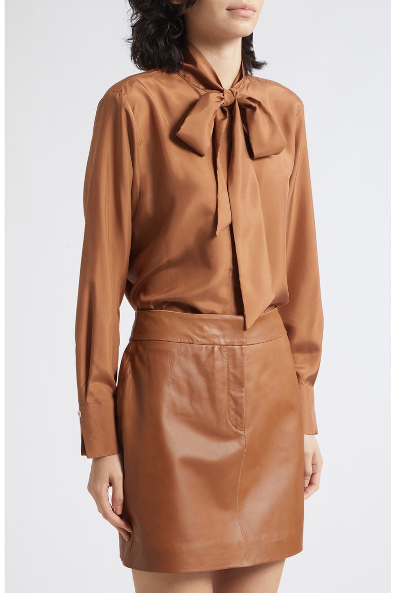 Leather Miniskirt, Alternate, color, TOBACCO BROWN