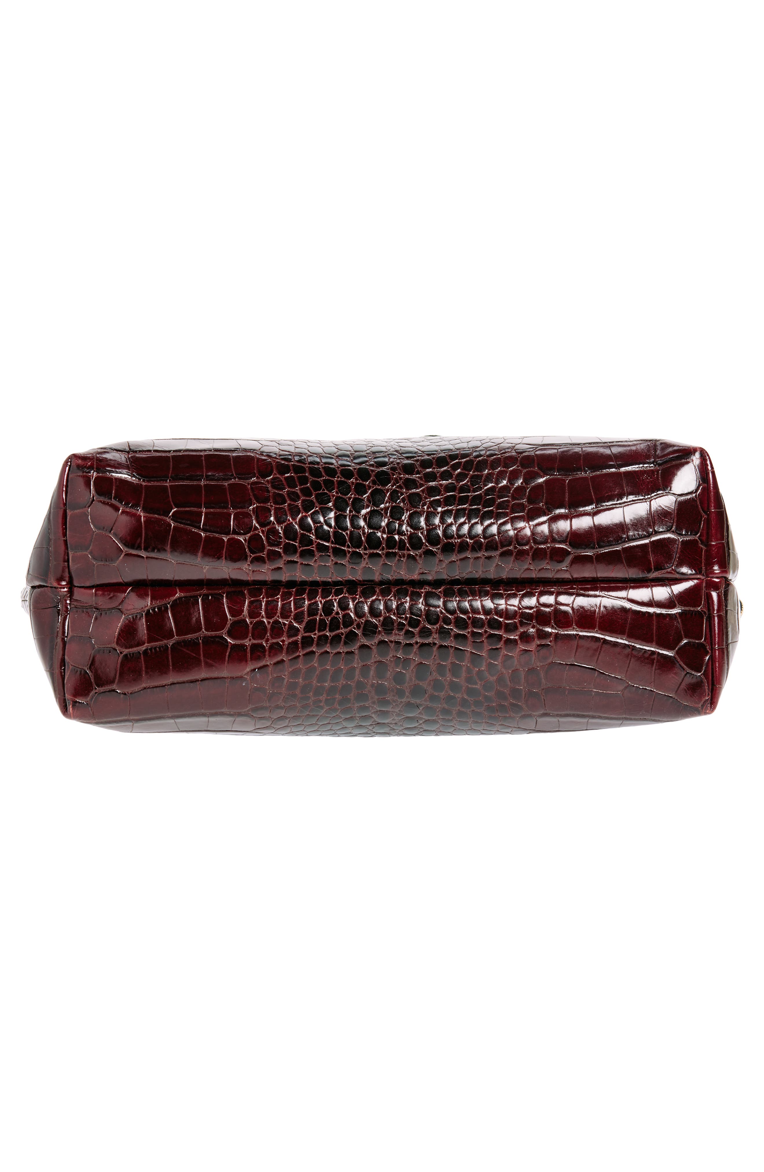 Clare V. Le Zip Sac Croc Embossed Leather Tote, Alternate, color, 