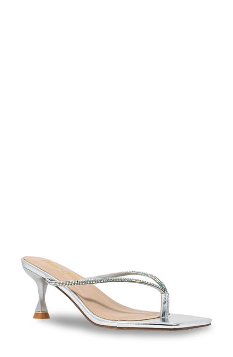 Rhinestone Kitten Heel Sandal (Women)