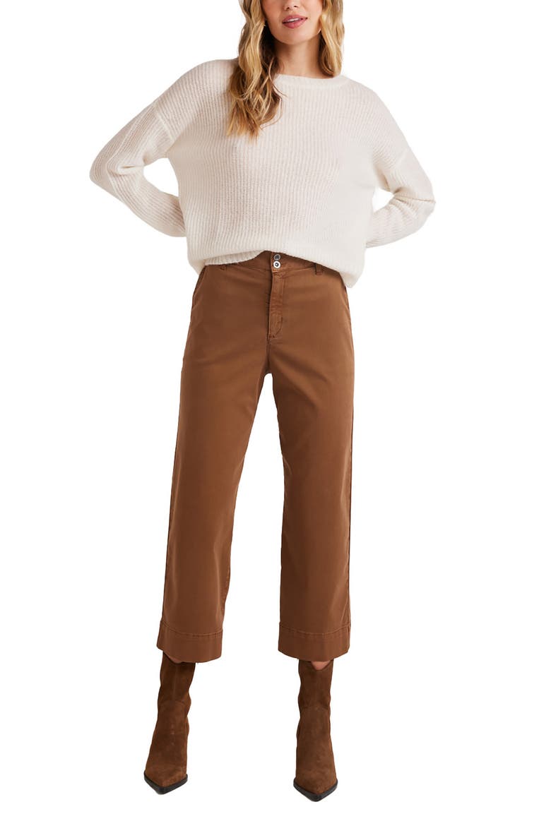 Sofia Wide Leg Crop Pant, Alternate, color, SPICED BROWN