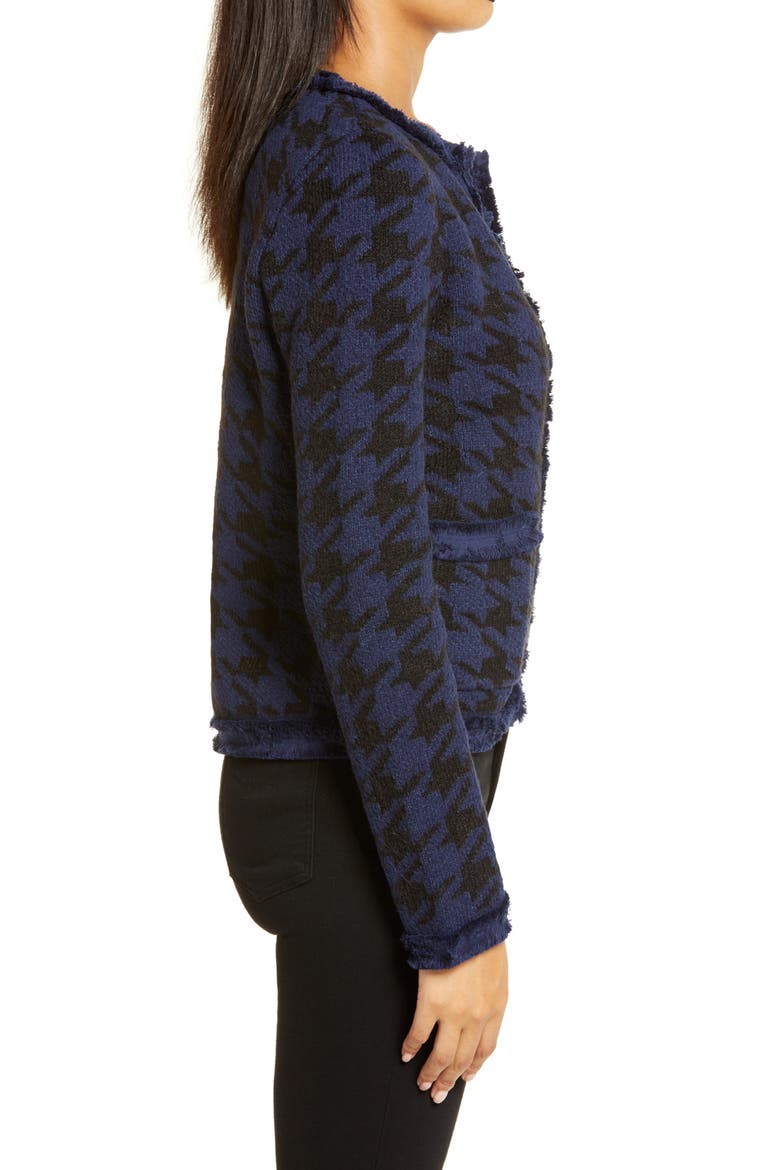Marl Houndstooth Knit Jacket, Alternate, color, NAVY- BLACK HELENA CHECK