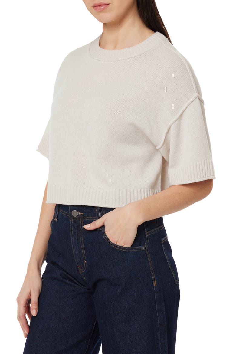 Crewneck Crop Sweater, Alternate, color, OATMEAL