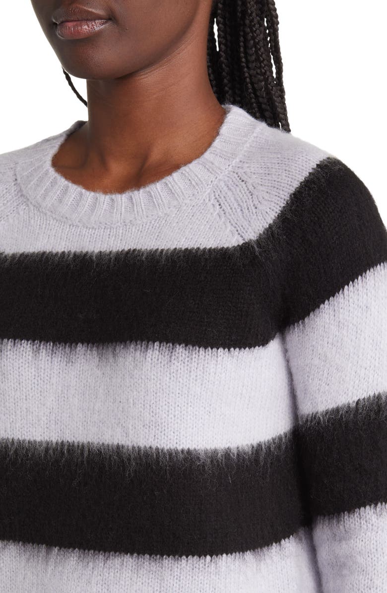 AllSaints Darla Stripe Sweater, Alternate, color, Ash Lilac/ Black