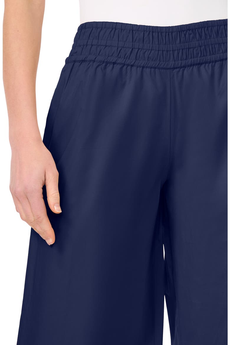 Smocked Waist Crop Wide Leg Pants, Alternate, color, CLASSIC NAVY