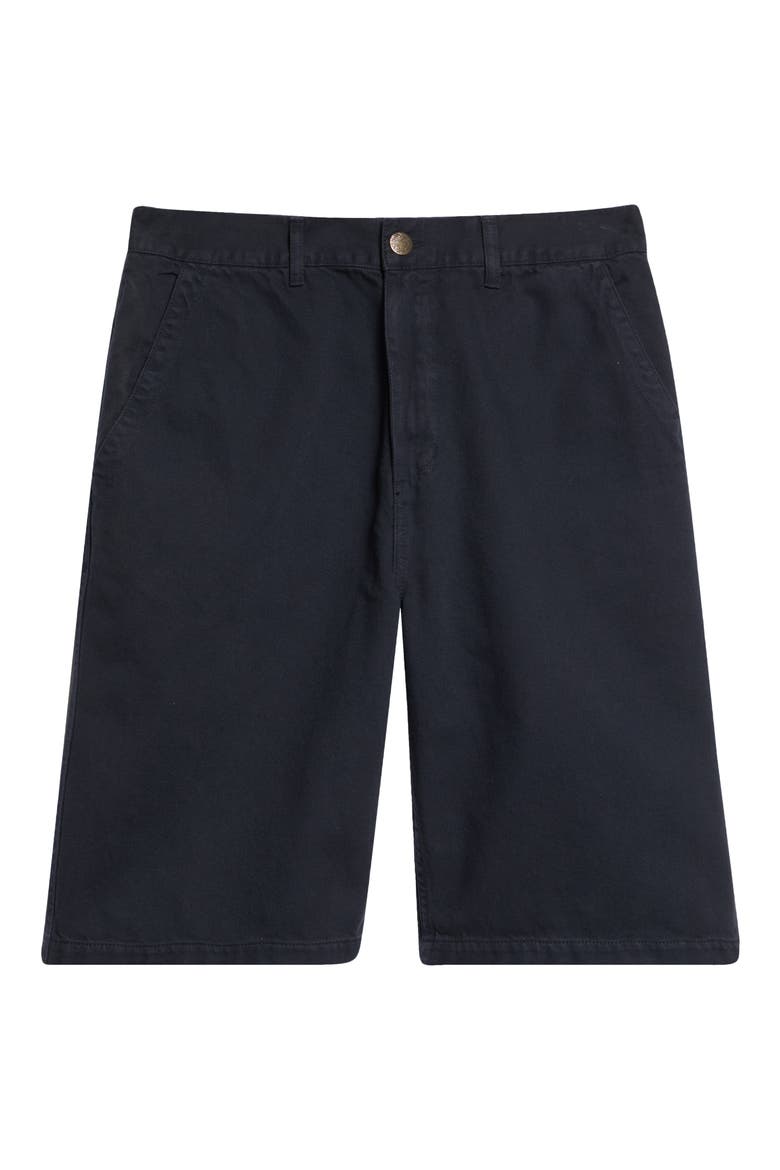 Coarse Cotton Twill Shorts, Alternate, color, BLACK