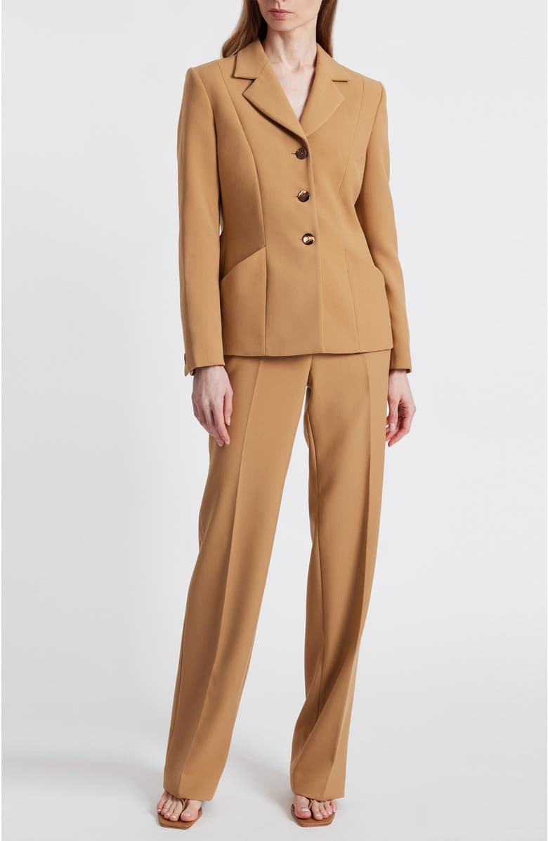 Santorelli Febe Crepe Jacket with Bucket Pockets, Alternate, color, Dune Sand