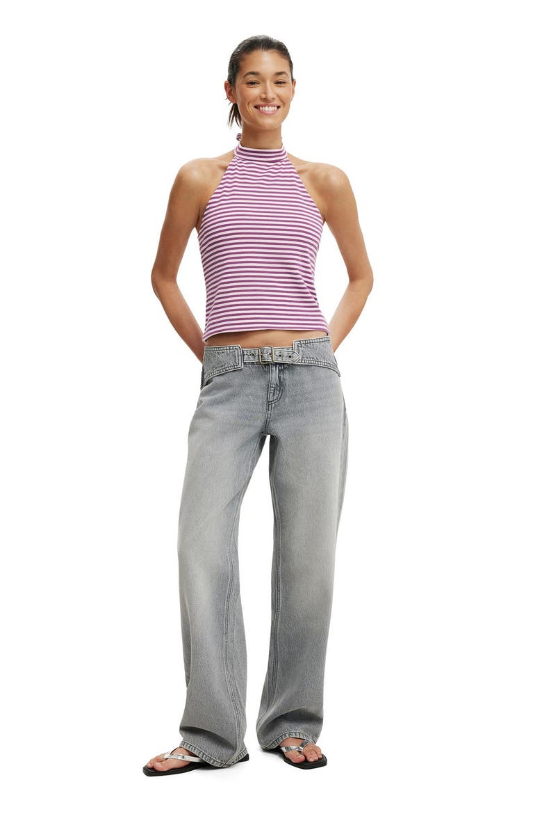 Belted Low Rise Straight Leg Jeans, Alternate, color, ZODIAC GREY BELT