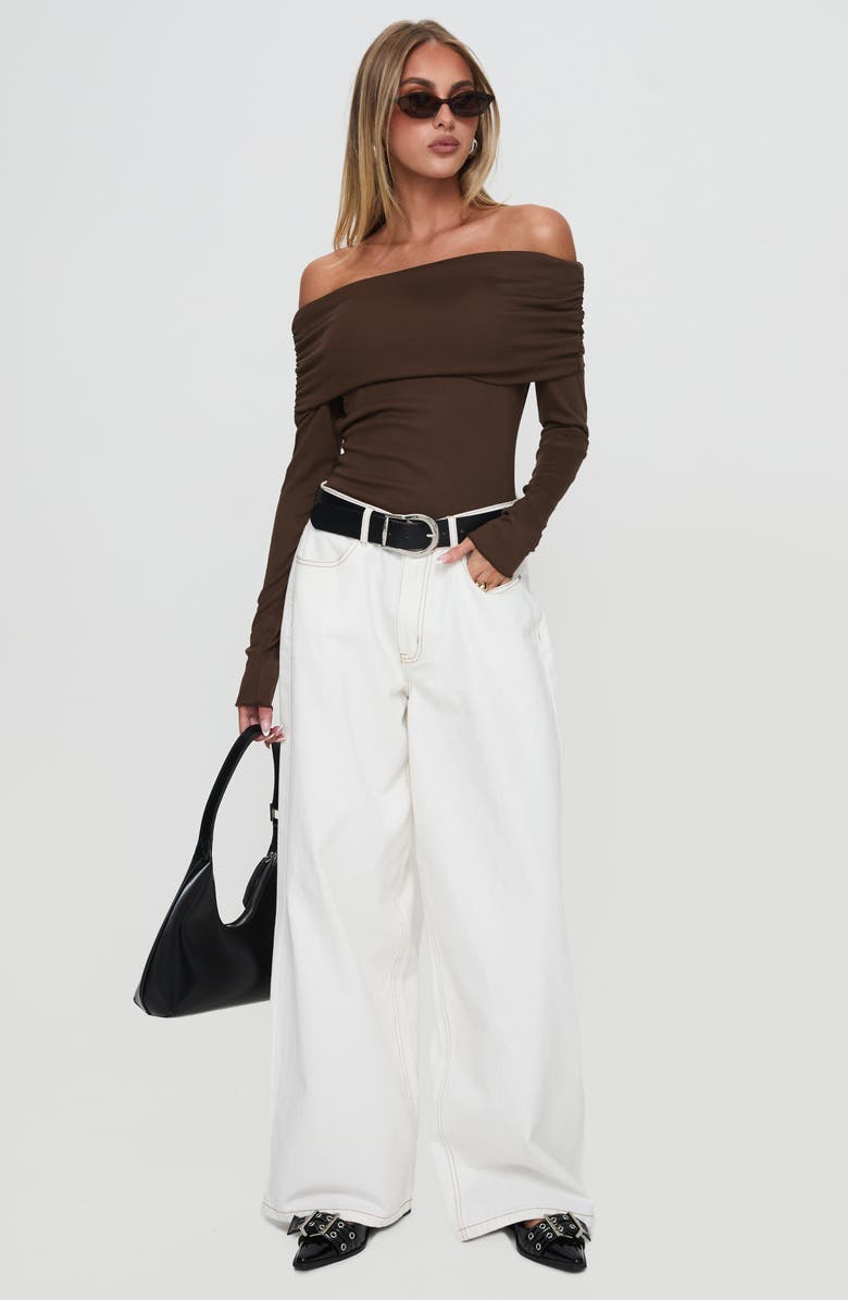 Princess Polly Spoilt Off the Shoulder Bodysuit, Alternate, color, 