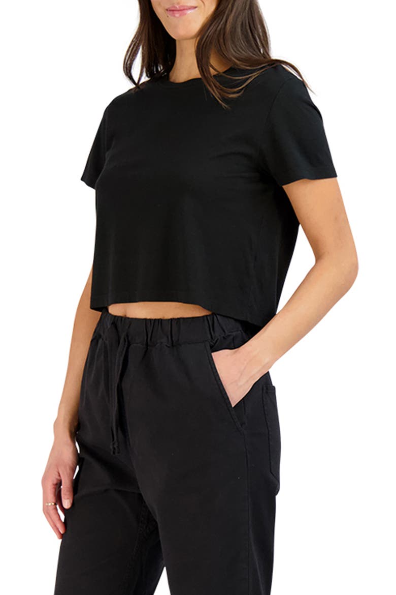 Crop T-Shirt, Alternate, color, BLACK