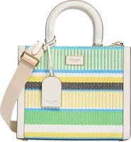 Kate Spade New York manhattan striped woven straw tote