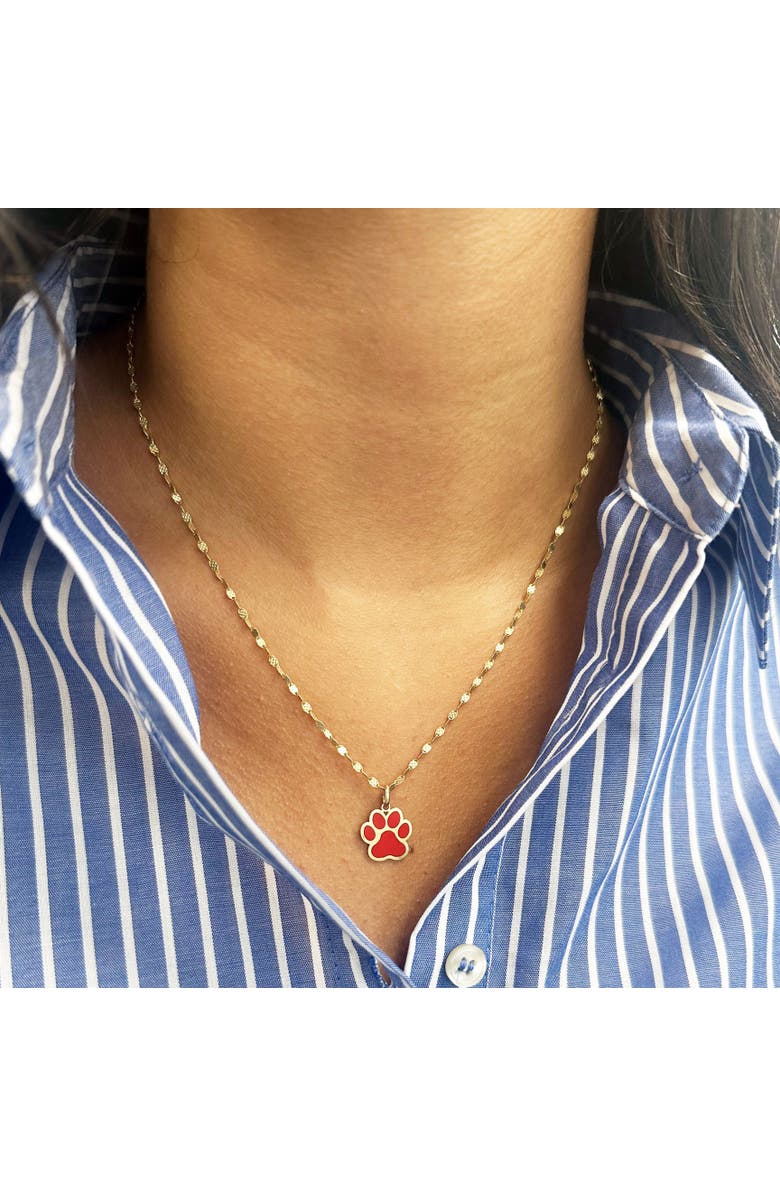 The Lovery Fine Jewelry Coral Paw Charm, Alternate, color, Coral