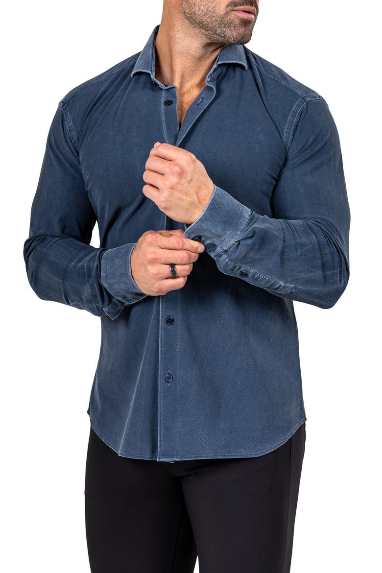 Eins Marthy Contemporary Fit Button-Up Shirt, Alternate, color, BLUE