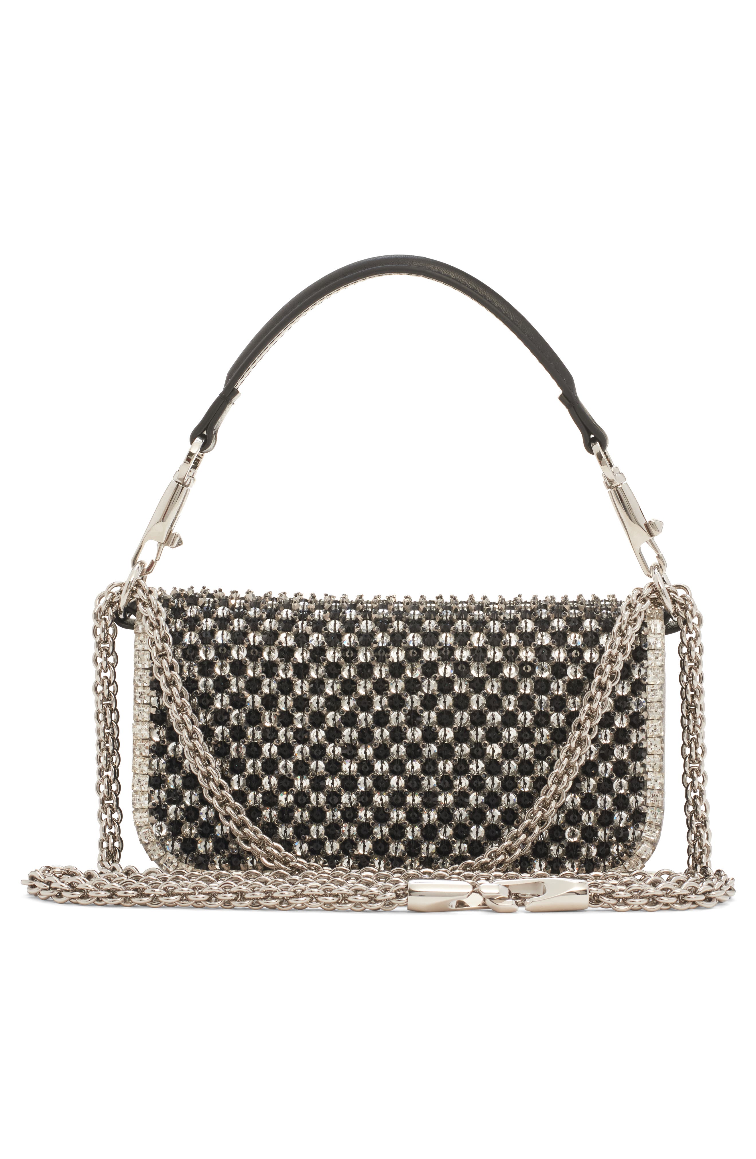 Valentino Garavani Small Locò Crystal & Bead Embellished Polka Dots Shoulder Bag, Alternate, color, 
