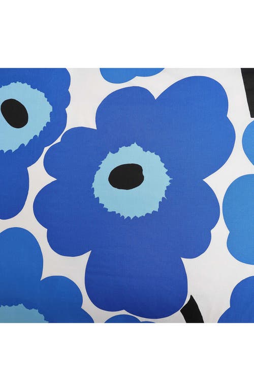 Marimekko Unikko Organic Cotton Percale Duvet Cover & Sham Set In Open Bright Blue