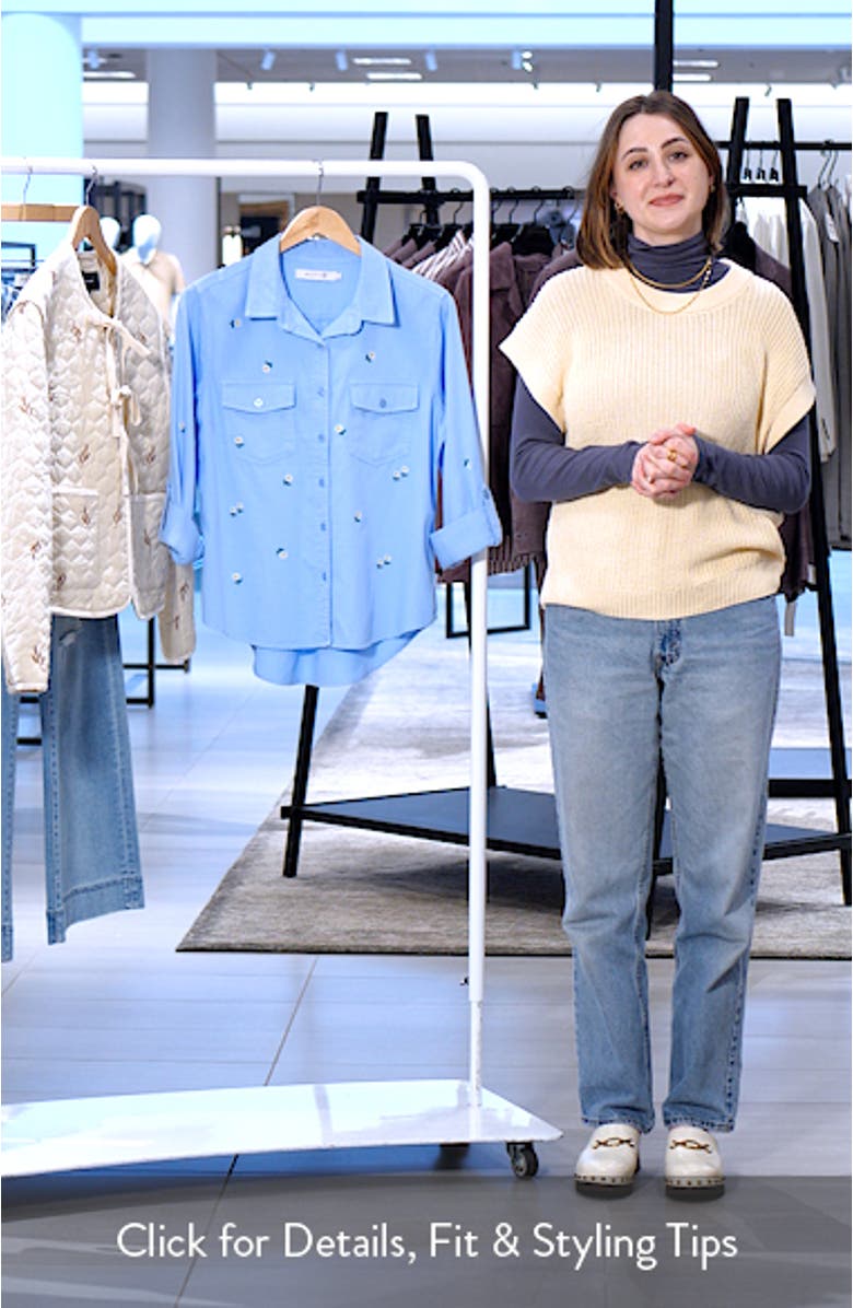 Daisy Meadow Embroidered Button-Up Shirt, sales video thumbnail