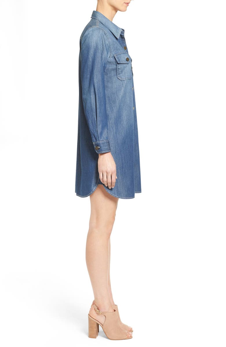 Two by Vince Camuto Denim Utility Shirtdress, Alternate, color,