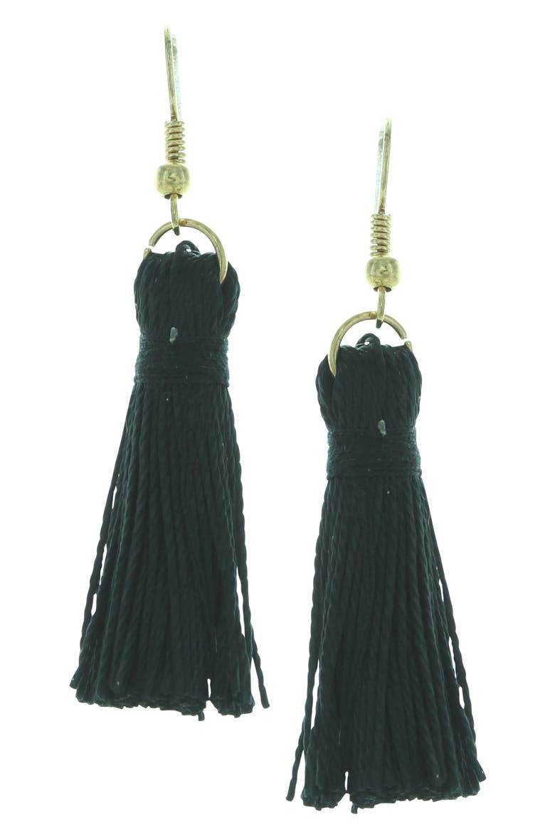 Giorgia Tassel Earrings, Alternate, color, GOLD / BLACK