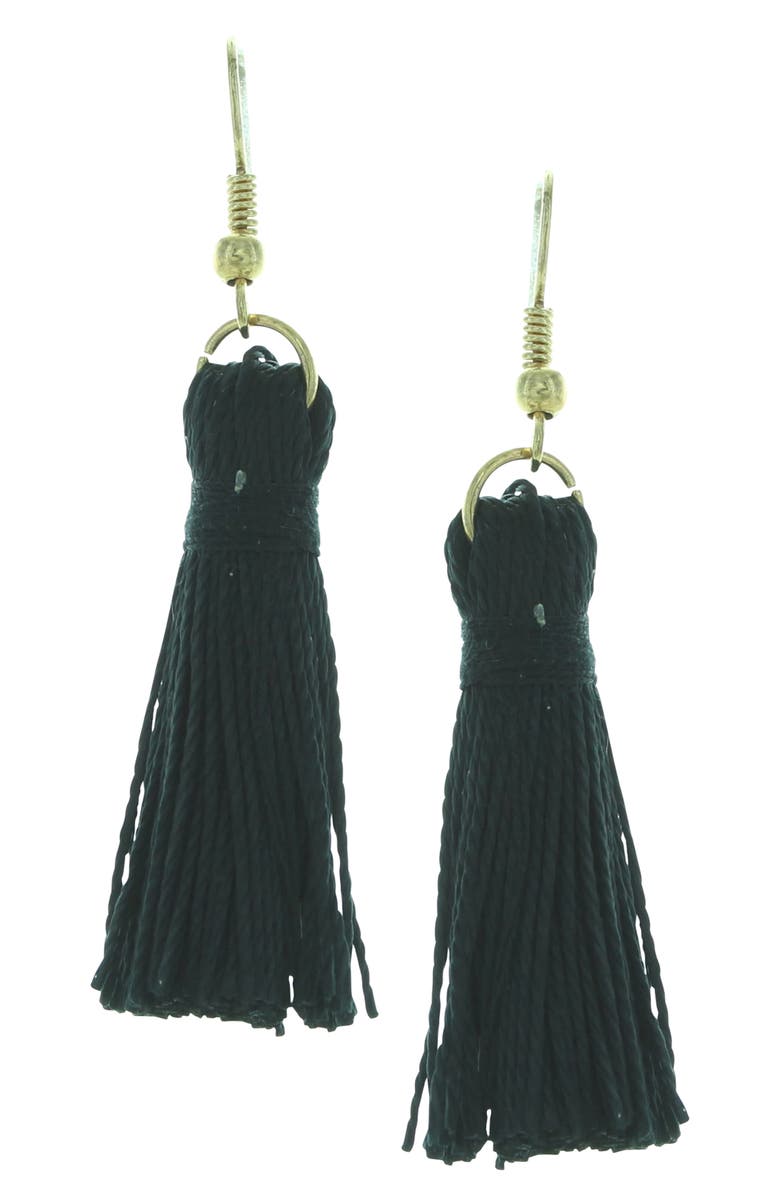 OLIVIA WELLES Giorgia Tassel Earrings, Alternate, color, Gold / Black