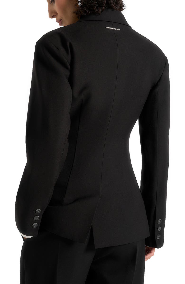Manière De Voir Maia Double Breasted Blazer, Alternate, color, Black