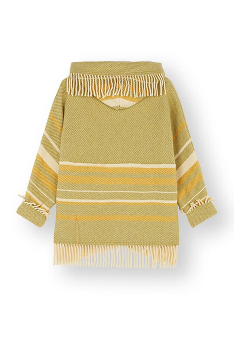 Fortela Woven Striped Hooded Poncho, Alternate, color, Green