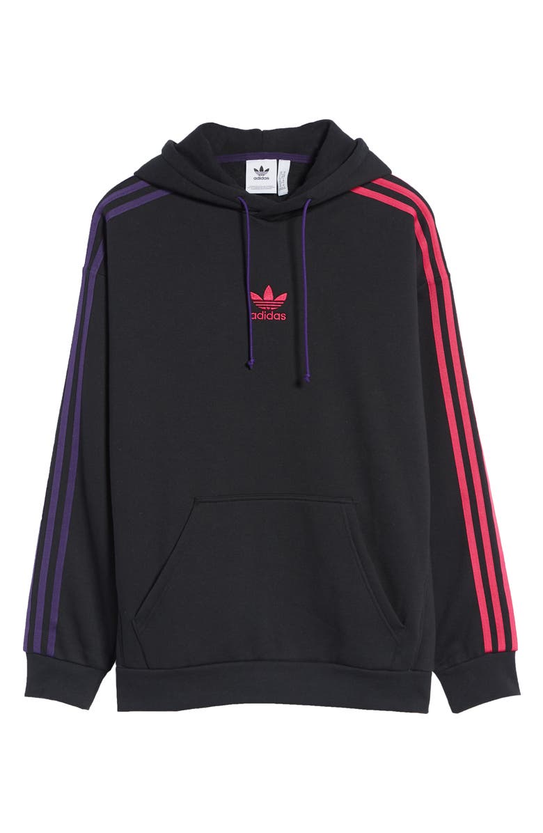 adidas Originals 3-Stripe Hoodie Sweatshirt, Alternate, color, 