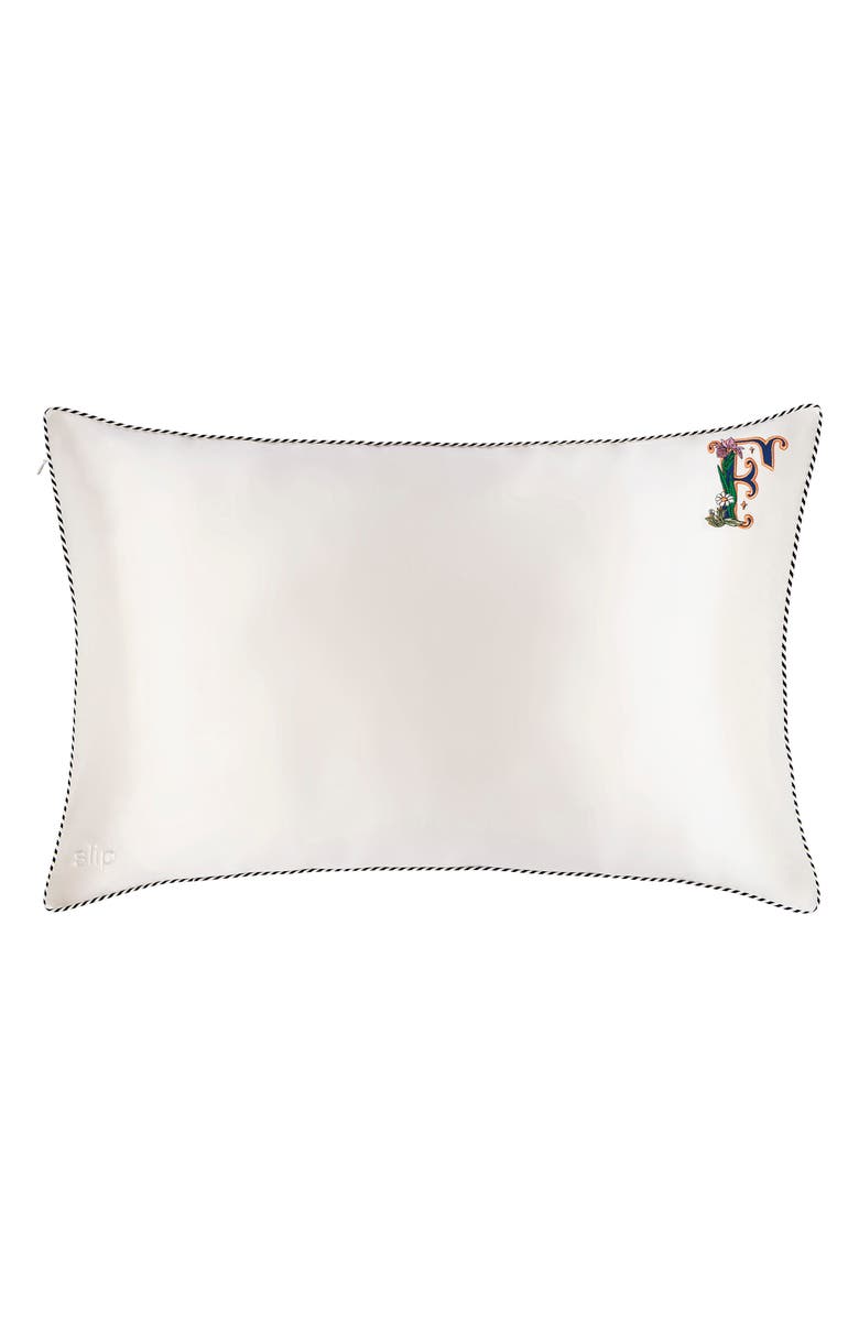 slip Embroidered Pure Silk Queen Pillowcase, Alternate, color, F