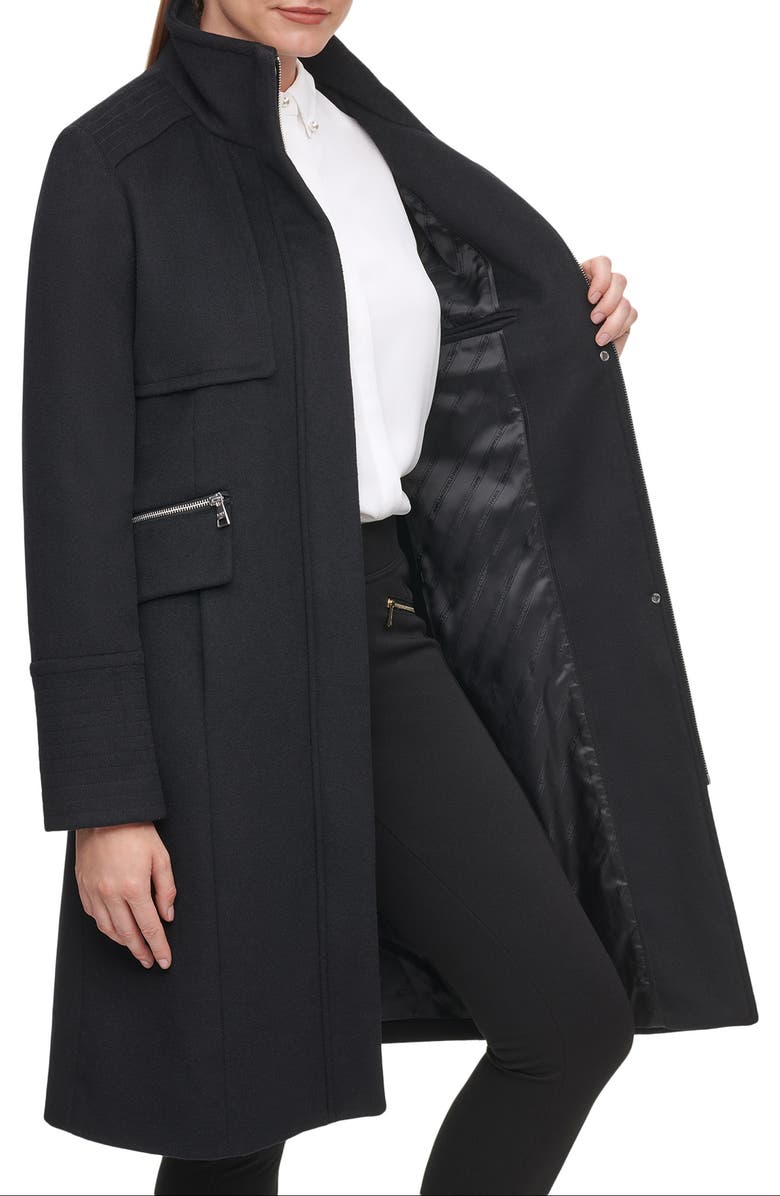 KARL LAGERFELD PARIS Officer Wool Blend Coat, Alternate, color, 