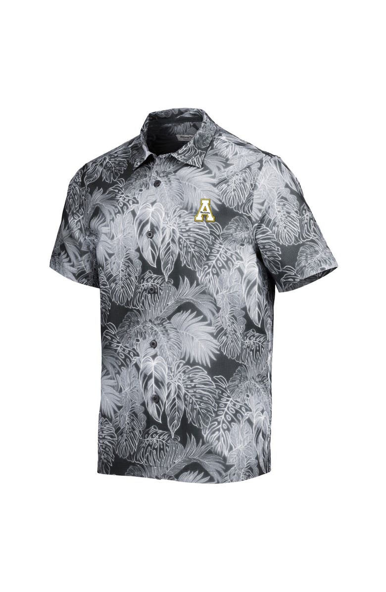 Tommy Bahama Men's Tommy Bahama Black Appalachian State Mountaineers Bahama Coast Luminescent Frond Camp IslandZone Button-Up Shirt, Alternate, color,