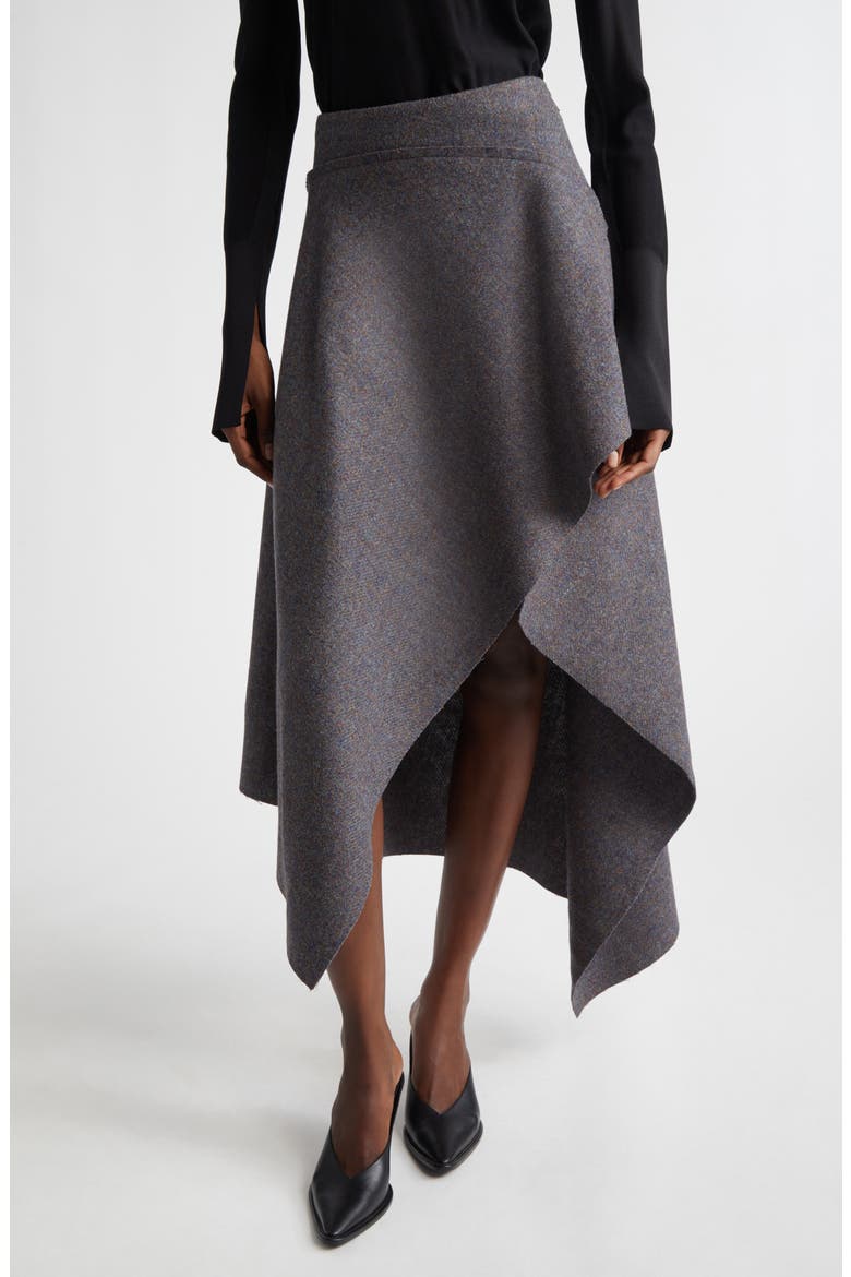 Belnavis Asymmetric Wool Skirt, Main, color, SLATE
