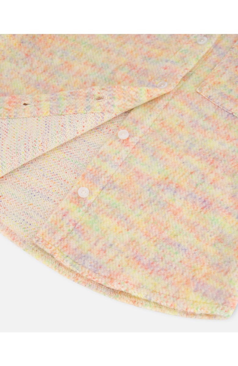 Deux par Deux Girl's Button Down Felt Overshirt Light Beige Multicolor, Alternate, color, 