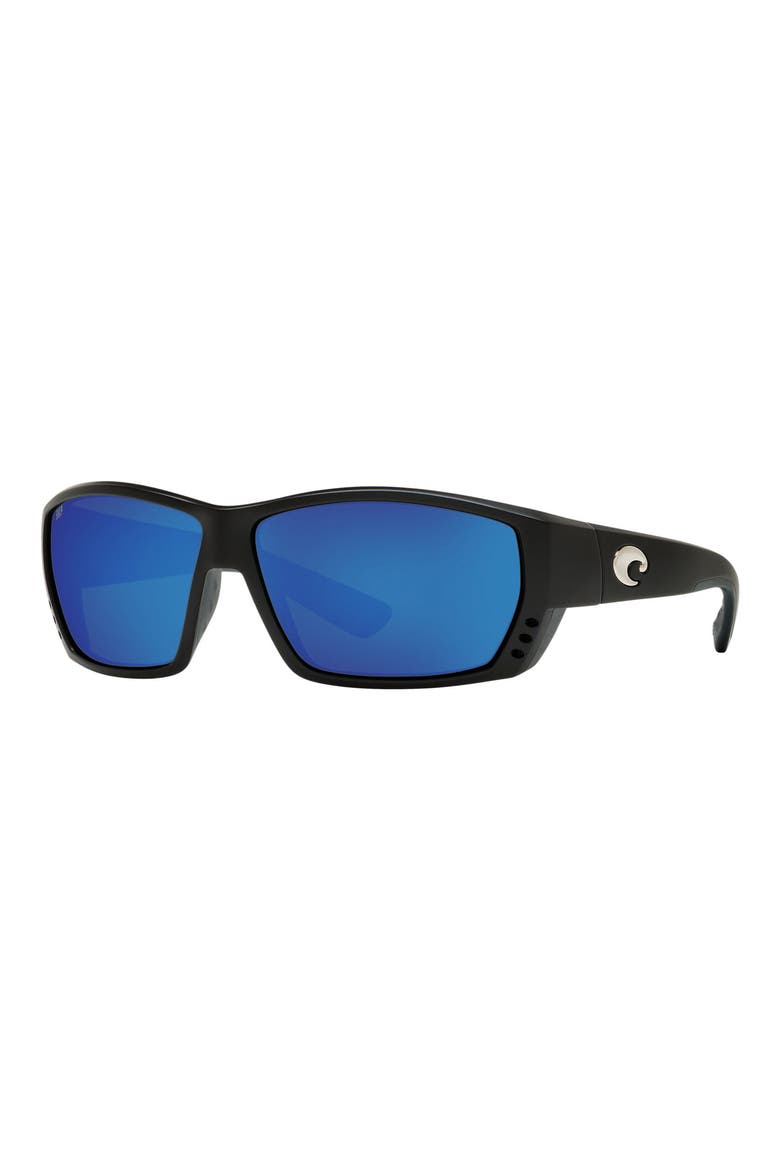 62mm Polarized Oversize Rectangular Sunglasses, Alternate, color, MATTE BLACK