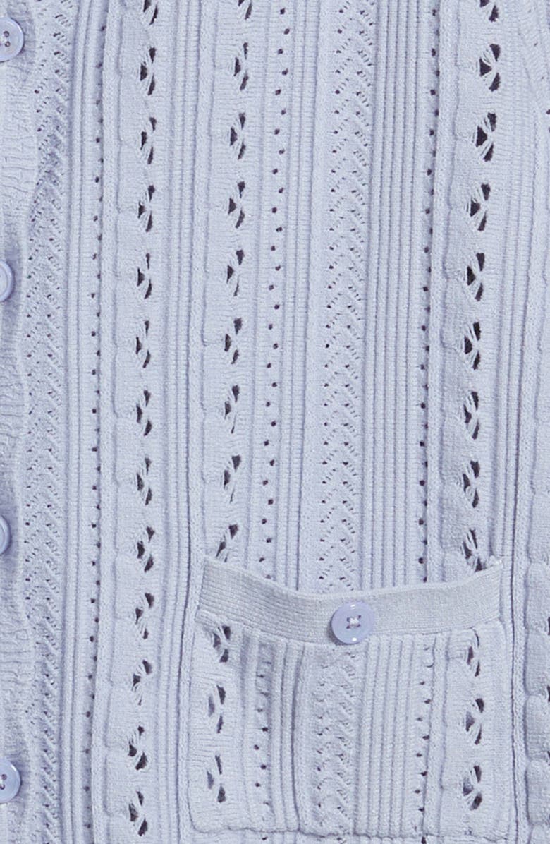 LoveShackFancy Emlynn Pointelle Cardigan, Alternate, color, Moonwash