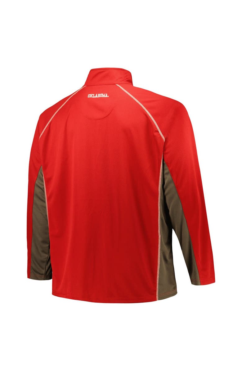 PROFILE Men's Profile Crimson Oklahoma Sooners Big & Tall Quarter-Zip Raglan Jacket, Alternate, color, Crimson