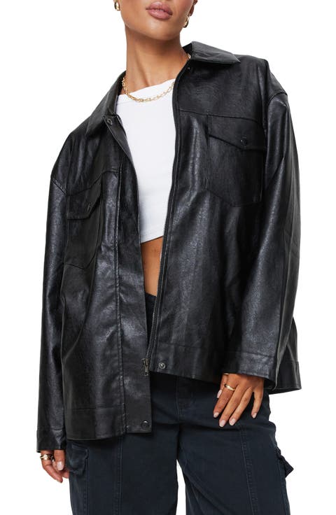 Callie Oversize Faux Leather Jacket