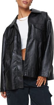 Princess Polly Callie Oversize Faux Leather Jacket