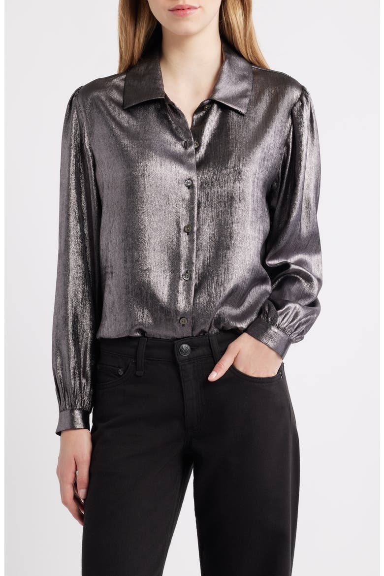 The Shiny Staple Shirt, Main, color, GUNMETAL