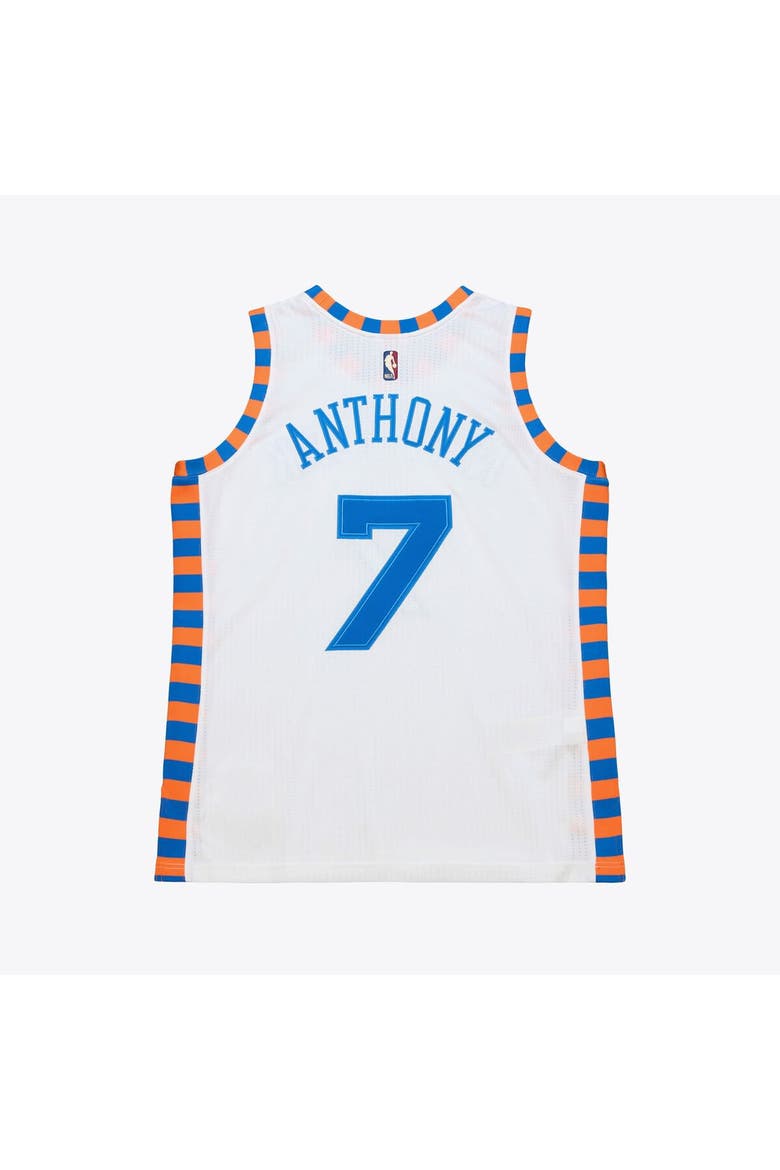 Men's Mitchell & Ness Carmelo Anthony White New York Knicks 2015-16 Hardwood Classics Authentic Jersey, Alternate, color, White